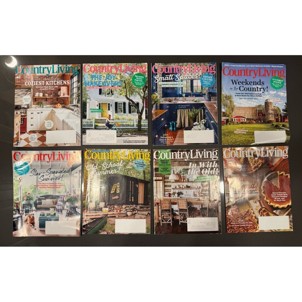 Lot of 8 COUNTRY LIVING Magazines 2022 Jan-Nov Smoke Free VGUC Lot B